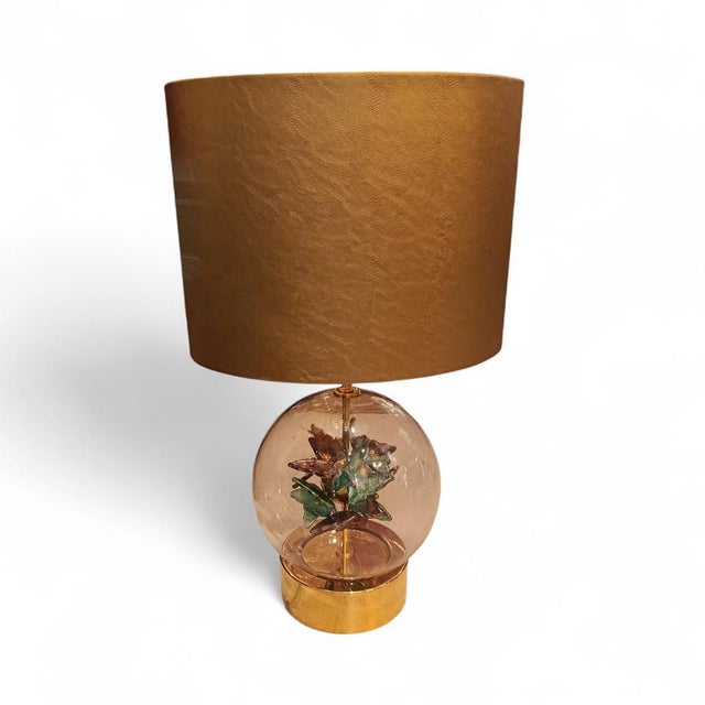 Glass Butterfly Sphere Table Lamp For Sale - Image 7 of 7