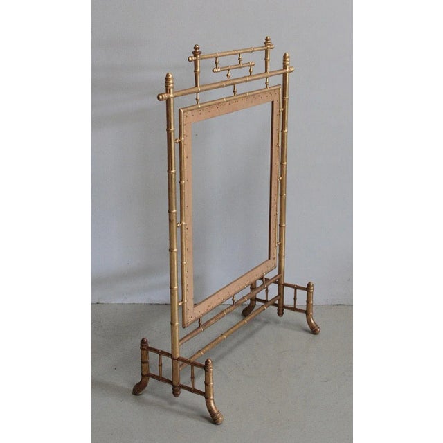 Fireplace screen in gilded wood, Bamboo spirit, very decorative and light. 1920 era. Very good state. Width 83 cm – Depth...
