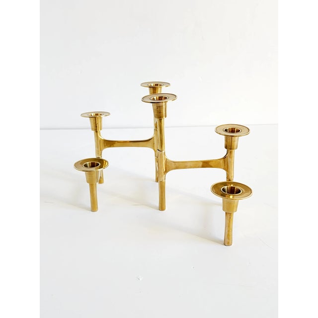 Mid-Century Modern Mid Century Modern Modern Danish Nagel Style Brass Articulating Candle Holder For Sale - Image 3 of 8