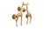 A pair of cast brass giraffe door handles or cabinet pulls with a bright gold finish. Dimensions per handle. We have more...