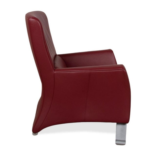 Set of Model 322 Lounge Chair and Ottoman in Bordeaux Red Leather from Rolf Benz For Sale - Image 12 of 18