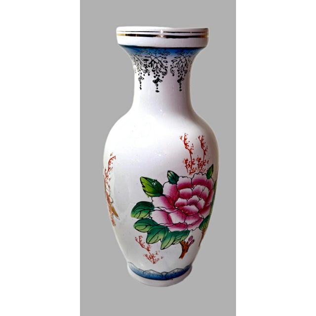 Ceramic Chinoiserie Porcelain Vases, a Complementary Pair For Sale - Image 7 of 14