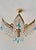 1960s Mid-Century Modern Crystal Chandelier With Aqua Blue Drops - Solid Brass Leaf Design Lighting - Rewired & Working⁠ For Sale - Image 15 of 18