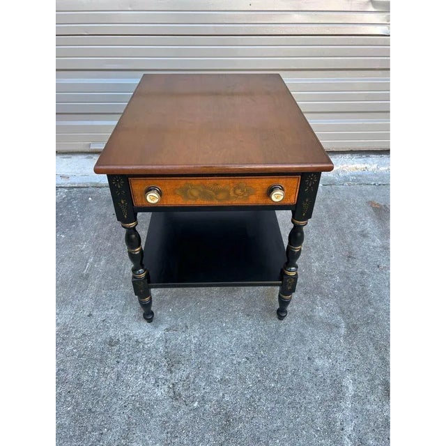 Late 20th Century L.Hitchcock 2 Tier Side Table For Sale - Image 9 of 12