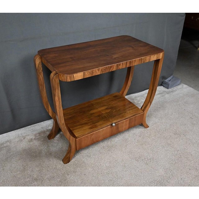 Art Deco Style Walnut Veneer Console Table, 20th Century For Sale - Image 3 of 15