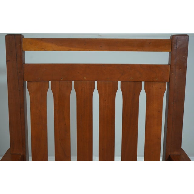 1970s Set of 6 Mission Style Leather Seat Dining Chairs For Sale - Image 5 of 18