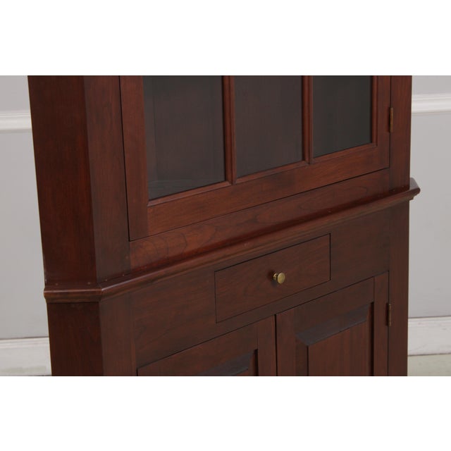 Seely Custom Made Cherry Corner China Cabinet For Sale - Image 9 of 14