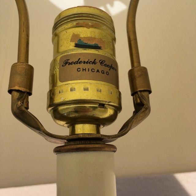 Metal Vintage French Style Brass Swing-Arm Floor Lamp & Shade by Frederick Cooper For Sale - Image 7 of 13
