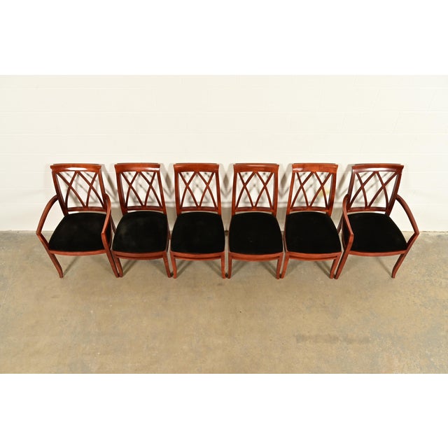 Late 20th Century Bernhardt Regency Carved Mahogany Dining Chairs | Set of Six For Sale - Image 5 of 15
