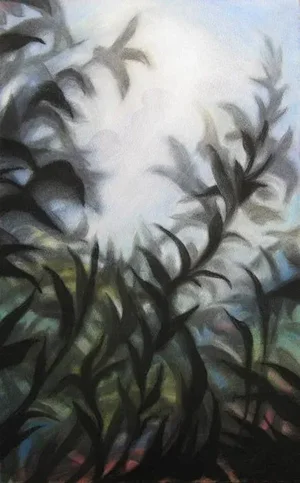 Contemporary Abstract Charcoal and Pastel Drawing, "Sky and Shadows Ii"