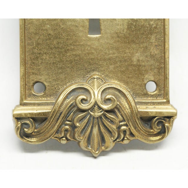 Neoclassical Mid 20th Century Yale & Towne Pair of Decorative Entry Plates For Sale - Image 3 of 7