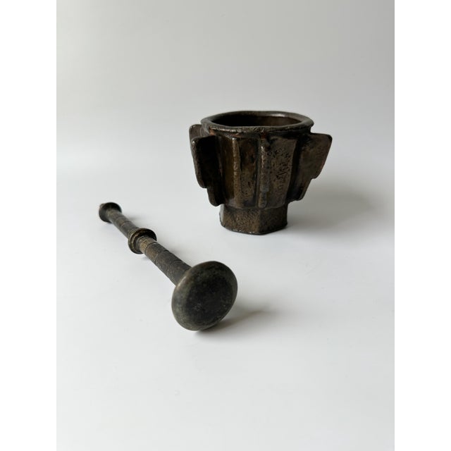 Antique - Heavy Bronze Mortar and Pestle For Sale - Image 11 of 11