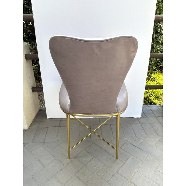 Baker Clara Chairs Leather & Brass Set of 4 For Sale In Atlanta - Image 6 of 6