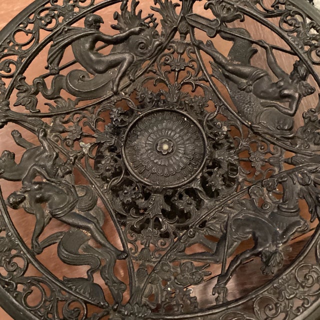 Metal Mid 20th Century Italian Laser Cut Iron Bowl For Sale - Image 7 of 12