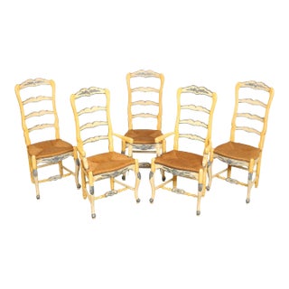 Habersham 'New Country' Set of Five Rush Seat Dining Chairs For Sale