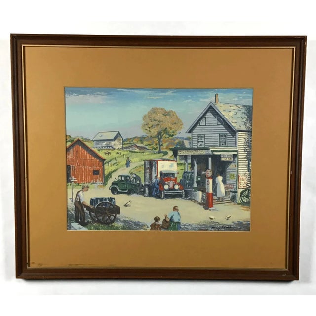 Camel 1940s Vintage Harry Shokler Pinkerton’s Corner Original Serigraph Painting For Sale - Image 8 of 8