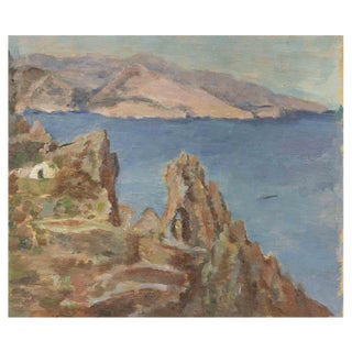 Francesco Settimj, Seascape, Oil Painting, Mid-20th Century For Sale
