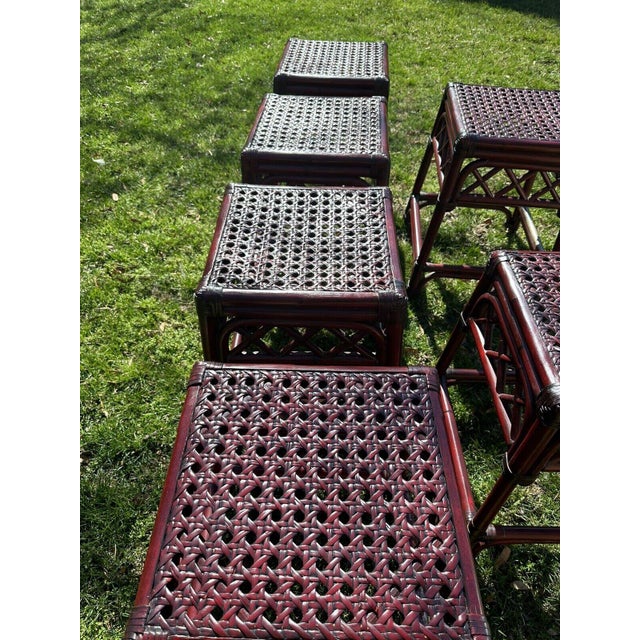 1960s Bamboo Rattan Bar Counter Stools Set of 6 Chairish
