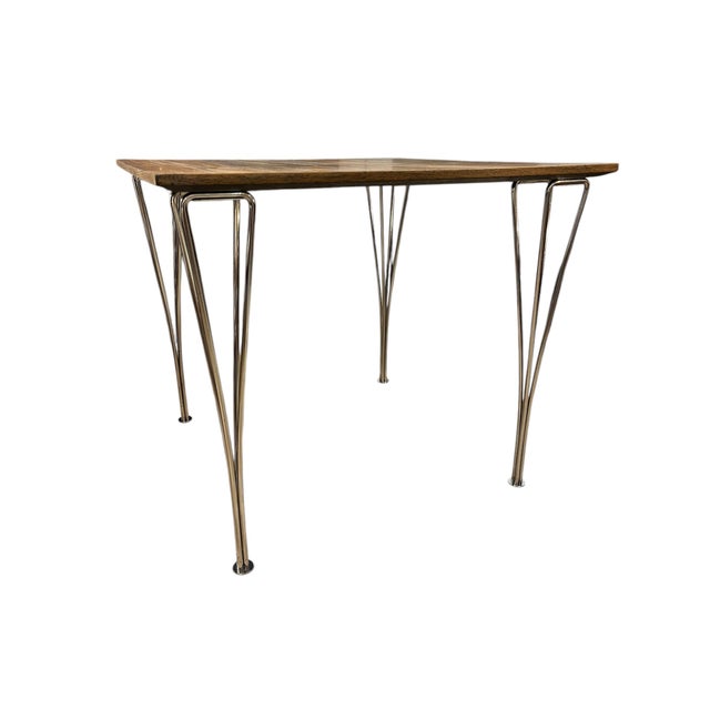 Contemporary Scandinavian Industrial Teak Table by Piet Hein and Bruno Mathsson for Fritz Hansen, Denmark, 1980s For Sale - Image 3 of 10