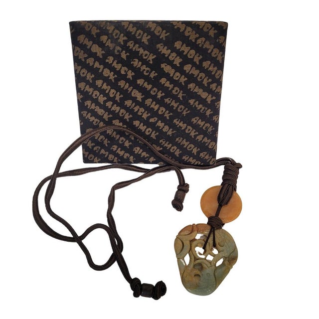 Type: Necklace Material: Jadeite, agate, silk Brand: Amok Style: Ethnic Period: Late s. XX Country of origin: China Good...