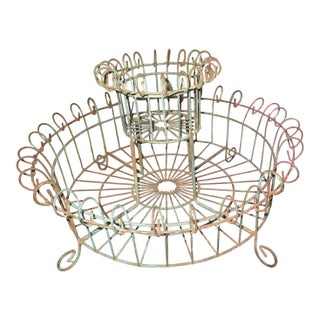 French Victorian 19th Century Wire Garden Planter For Sale
