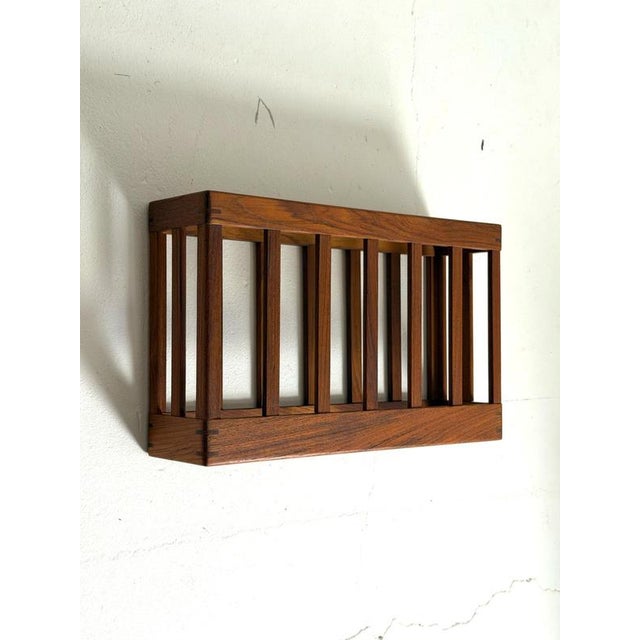Danish Teak Wall Magazine Rack, 1950s For Sale - Image 4 of 8