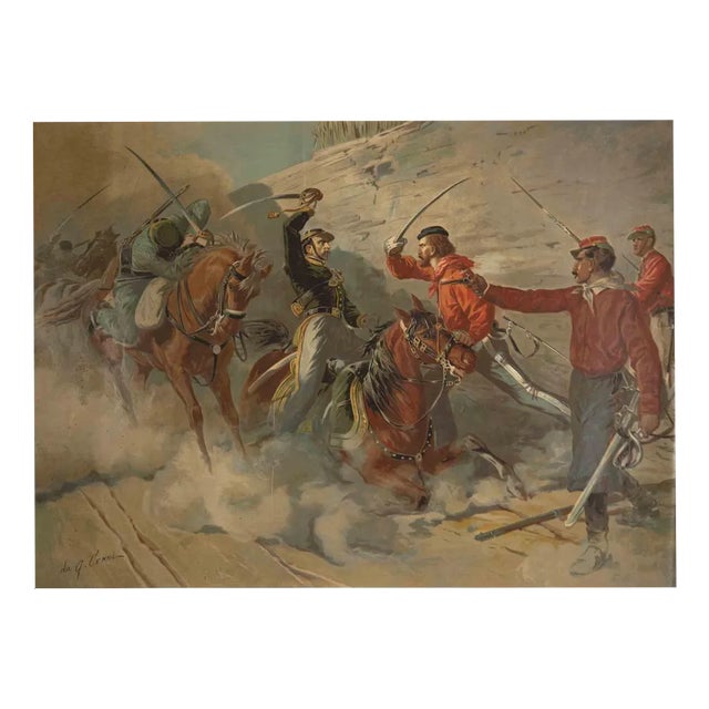After Quinto Cenni, Garibaldinian Soldiers, Lithograph, 19th-Century For Sale