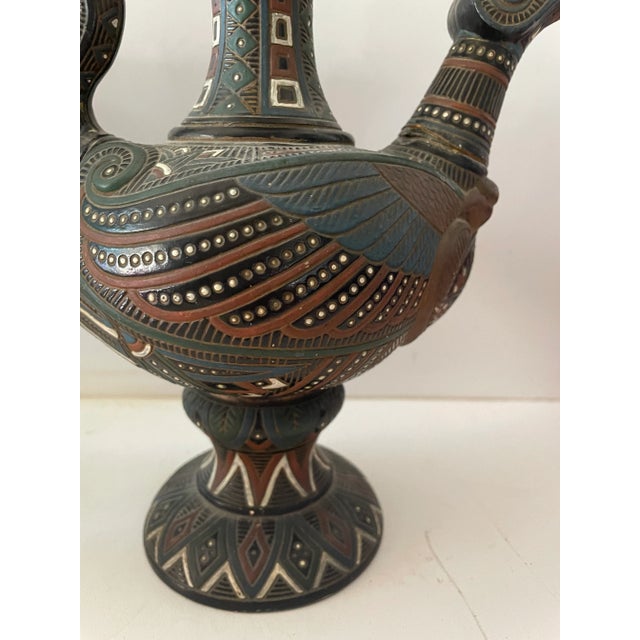 Art Nouveau 1920s Wilhelm Schiller and Son Majolica Vessel For Sale - Image 3 of 9