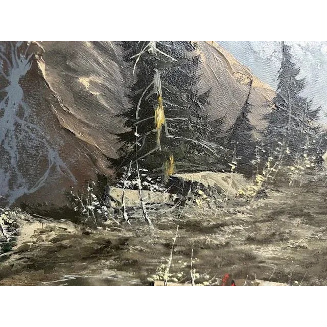 Wood 1930s Je Lemke Oil Painting Mountains For Sale - Image 7 of 8