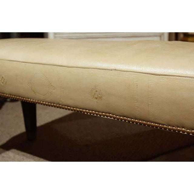 Jansen Furniture Jansen Style L Shape Leather Bench With Nailhead Detail For Sale - Image 4 of 5