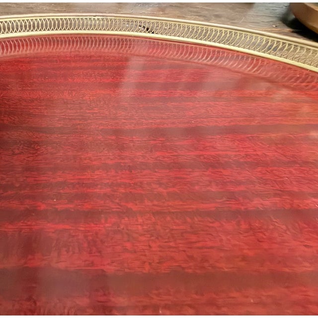 Wood Mid Century Italian Brass and Rosewood Serving Tray in the Manner of Aldo Tura For Sale - Image 7 of 8