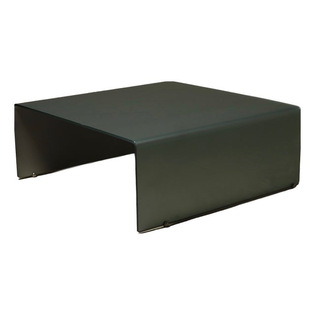 Italian Modern Etched Glass Coffee Table, 1980s For Sale