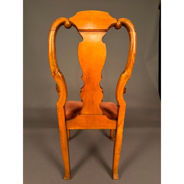 Queen Anne Pair of Late 19th Century English Queen Anne Style Armchairs, C. 1890 For Sale - Image 3 of 12