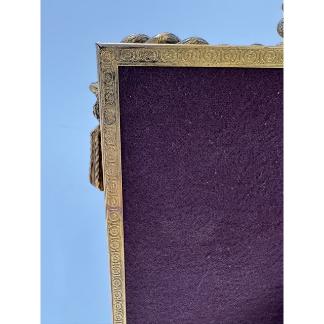 Metal Vintage Ornate Gilt Metal Bow Tassel Picture Frame 8 X 10 For Sale - Image 7 of 9