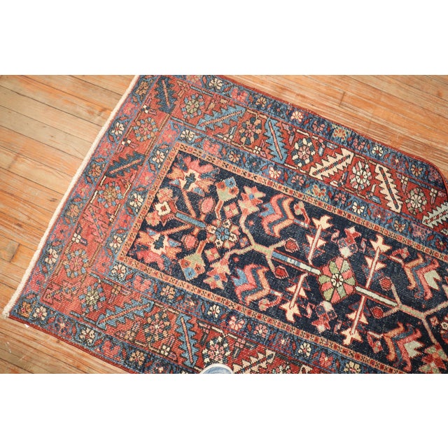 Textile Antique Zabihi Collection Navy Heriz Rug - 2'11" x 5'3" For Sale - Image 7 of 7