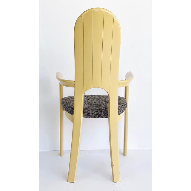 Set of 4 Italian Lacquered Postmodern Armchairs, Animal Print Upholstery For Sale In Miami - Image 6 of 18