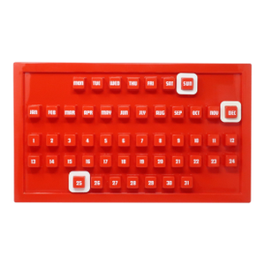 1970s Red Plastic Perpetual Calendar