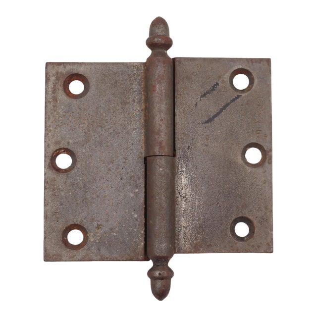 Antique 4 X 3.5 In. Cast Iron Acorn Tip Lift Off Door Hinge For Sale