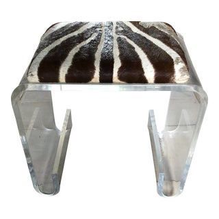 Mid Century Modern Lucite Waterfall Bench Ottoman For Sale