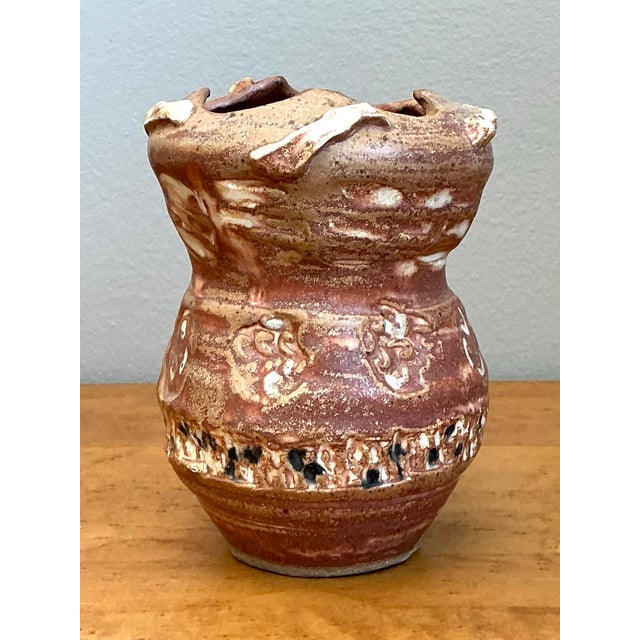 Vintage Abstract Studio Pottery Vase For Sale - Image 9 of 12