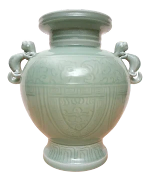 Early 20th Century Chinese Porcelain Celadon Dragon Handled Vase
