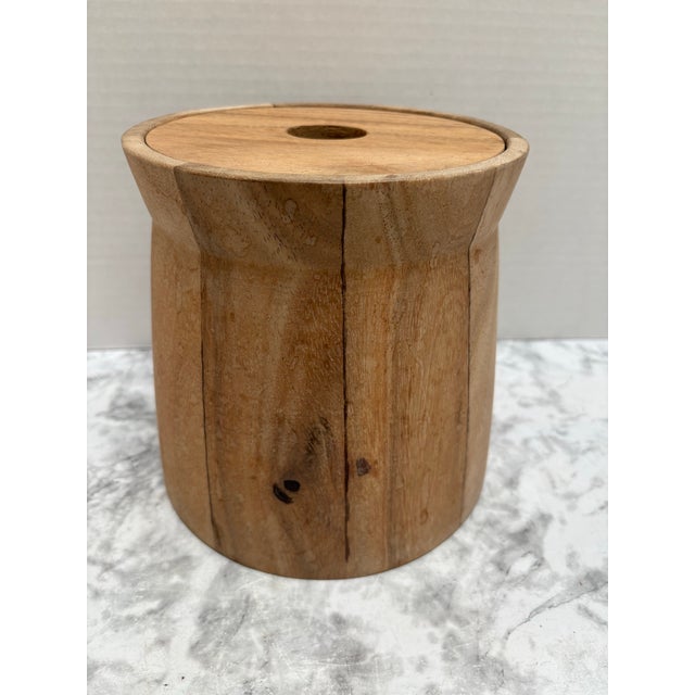 Vintage Midcentury Scandinavian Wood Ice Bucket For Sale - Image 11 of 12