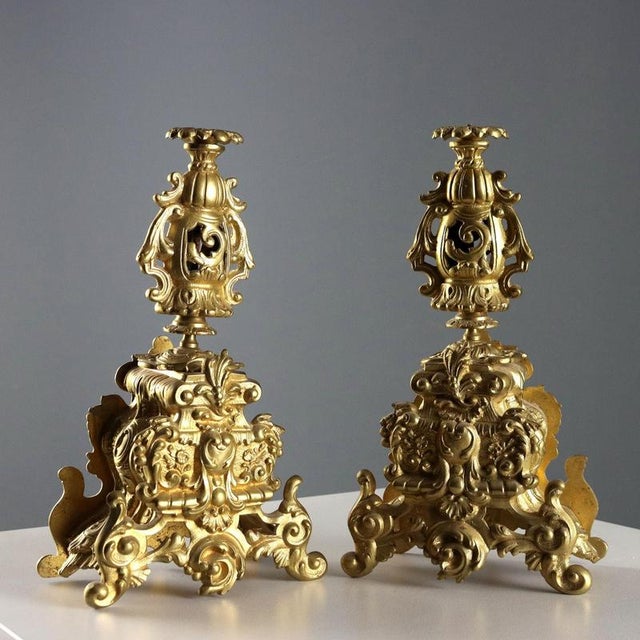 Triptych Clock in Gilded Bronze, Set of 3 For Sale - Image 11 of 16