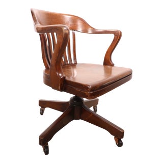 Bank of England Yale Library Jury Swivel Office Chair For Sale