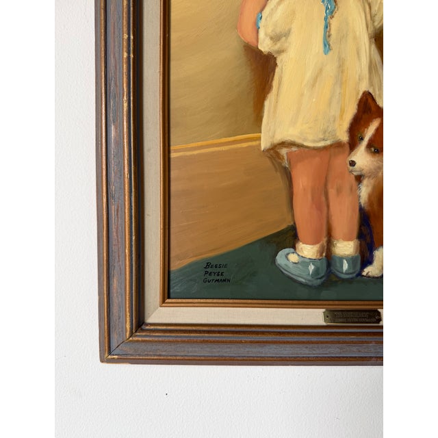 Wood Vintage “In Disgrace” Child & Dog Painting After Bessie Peyse Gutmann - j.e. Small, S.j. For Sale - Image 7 of 12
