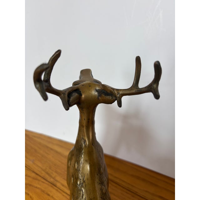 Solid Brass Deer Figures, Mid-Century, a Pair For Sale - Image 9 of 12