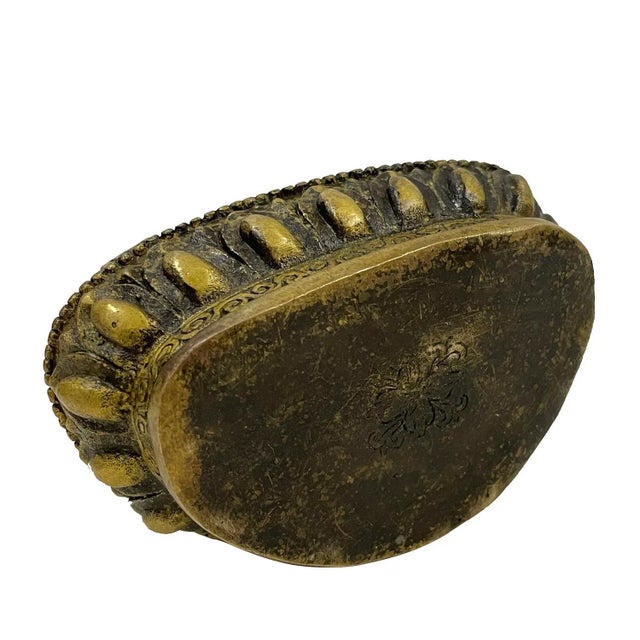 Antique Tibetan Carved Bronze Buddha Statuary For Sale - Image 12 of 13