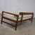 Mid-20th Century MCM Daybed Sofa Walnut Frame With Arms & Gray-Blue Upholstery & Stram Springs For Sale - Image 6 of 12