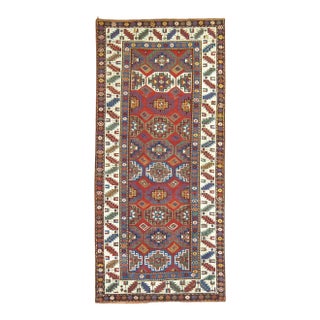 Zabihi Collection Moghan Antique Caucasian Kazak runner - 3'6" x 7'7" For Sale
