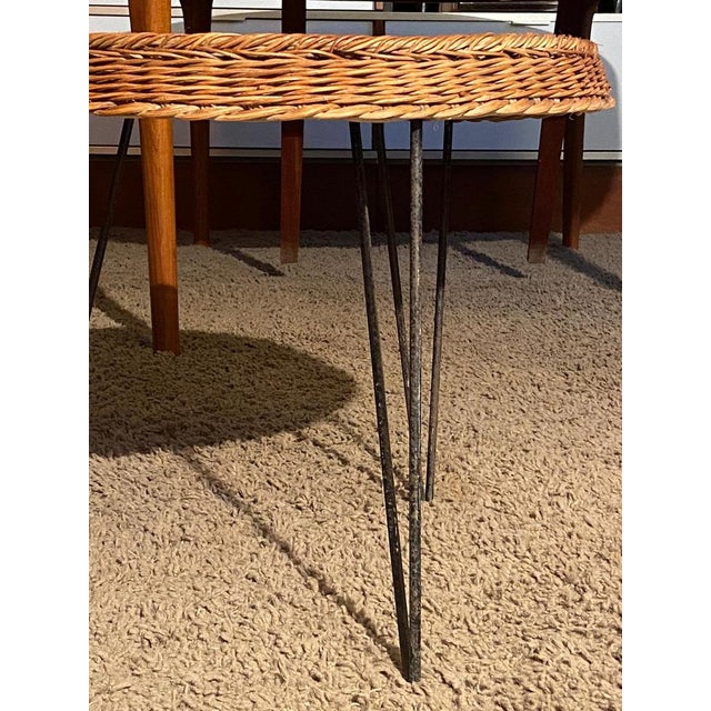 Armchairs and Coffee Table in Wicker by Raoul Guys, 1950, Set of 3 For Sale - Image 12 of 15